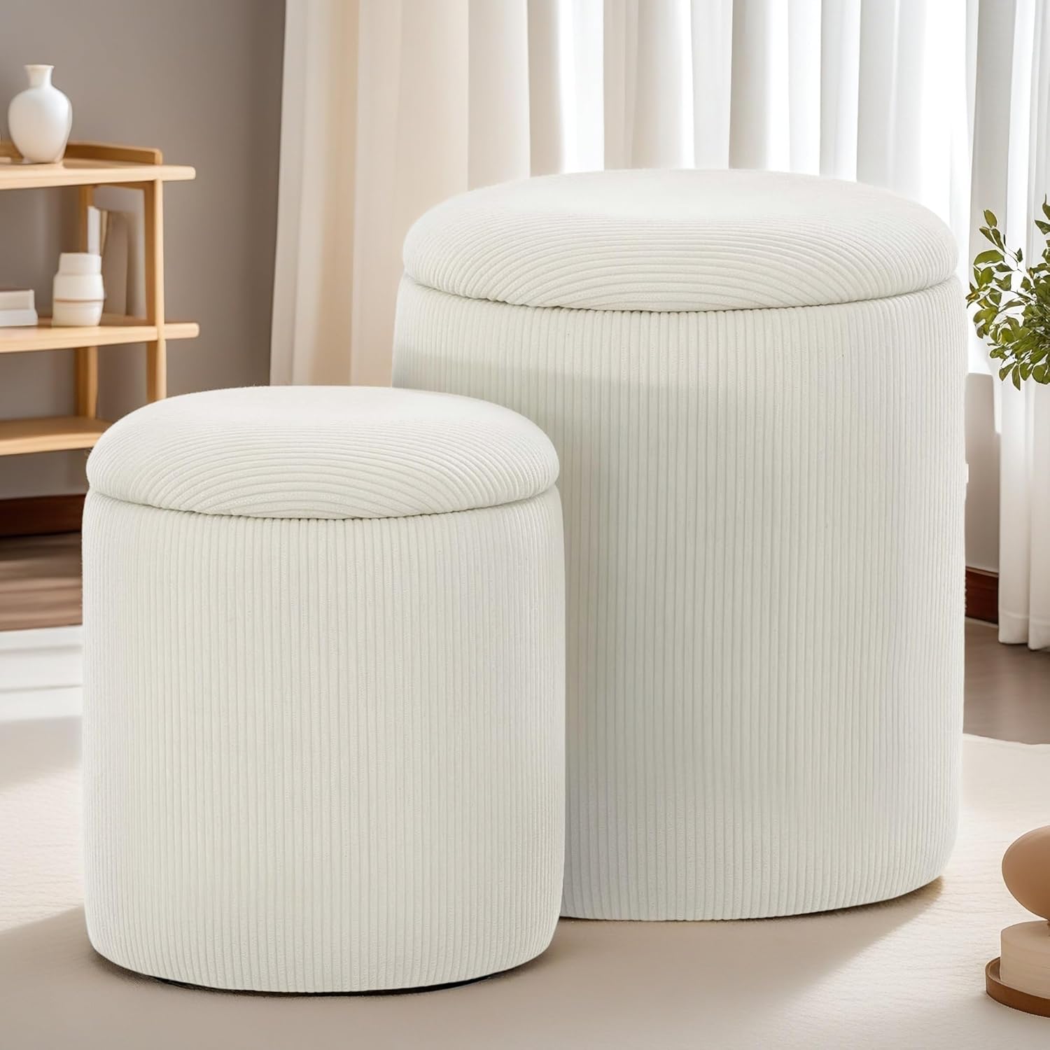 a white stools in a room