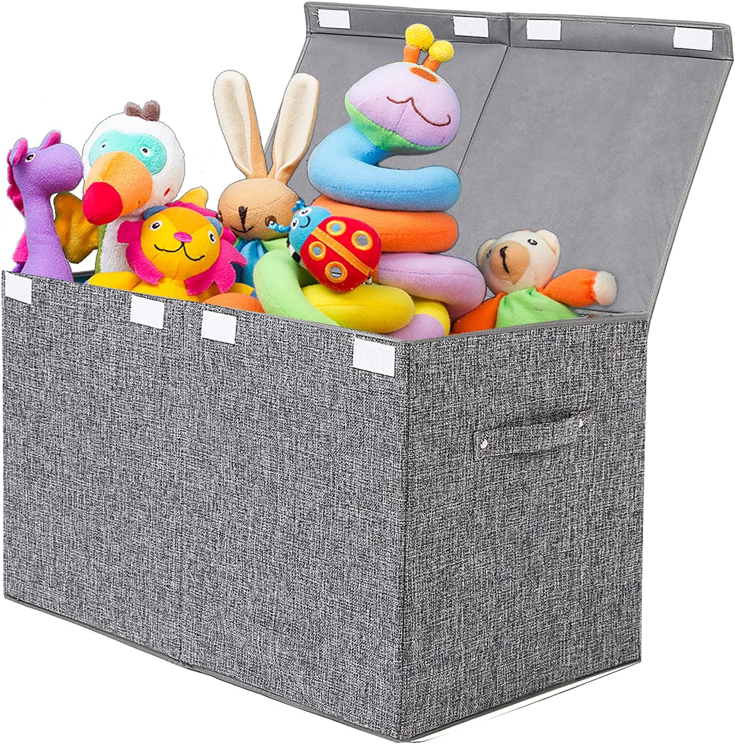 Large Toy Box Chest with Lid, Collapsible Sturdy Toy Storage Organizer Boxes Bins Baskets for Kids, Boys, Girls, Nursery, Playroom, 25"x13"...