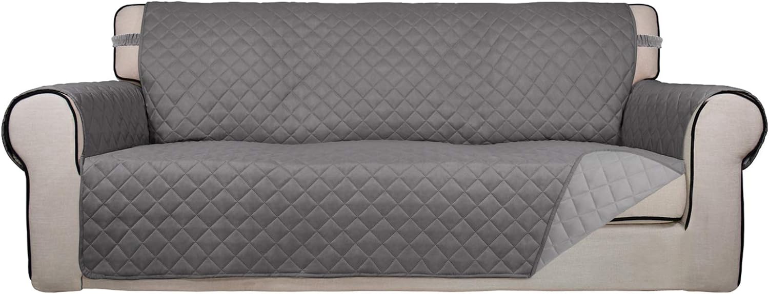 PureFit Reversible Quilted Sofa Cover, Water Resistant Slipcover Furniture Protector, Washable Couch Cover with Non Slip and Elastic Straps for Kids, Dogs,...
