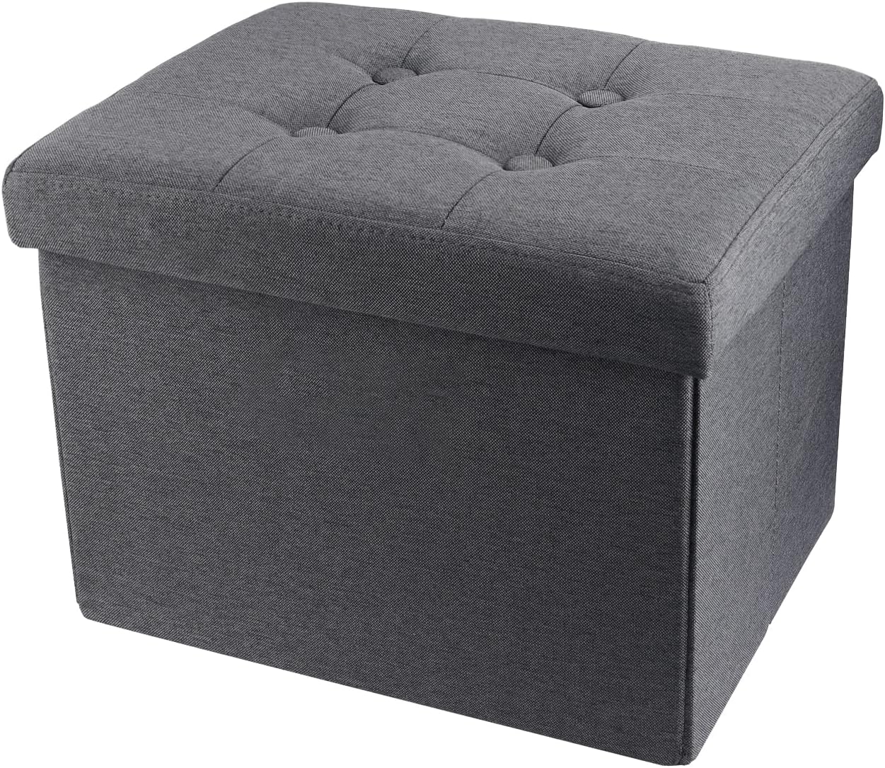 Ottoman Storage Ottoman Footrest Stool Small Ottoman with Storage Foldable Ottoman Foot Rest Footstool Bench for Living Room 17x13x13inches Grey